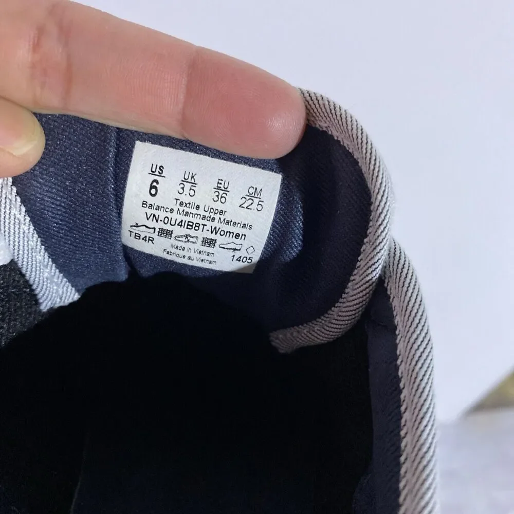 VANS Sneakers Womens 6 Blue‎ White Grey Pinstripes Atwood Classic Low Casual